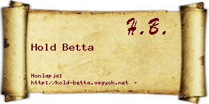 Hold Betta névjegykártya